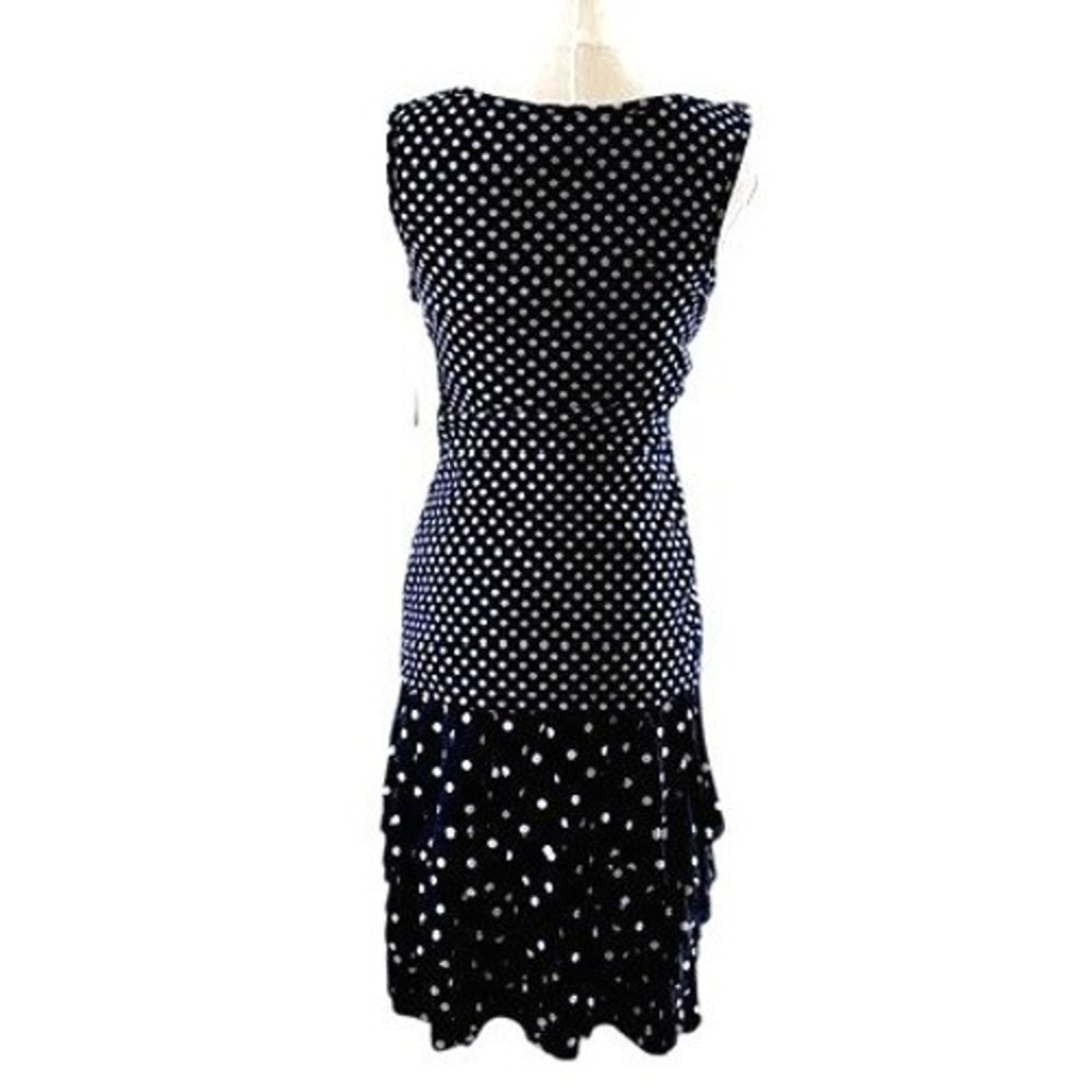 Vtg. Y2K Parisian Coquette Navy Polka Dot 2Pc Set Tank & Tiered Mini Skirt S/M - Picture 12 of 14